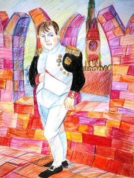 Хрущева Полина, 11 лет, Наполеон на Кремлевской стене, б.,цв.кар., ДХШ №2, г.Липецк