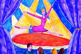 Ермилова Валерия, 8 лет, Прима балерина, б., фломастеры, преп. Гюльамирова С.М., г. Волгоград