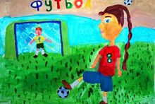 Щетинина Анна, 7 лет, Футболистка, б., гуашь