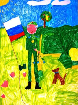 Середенина Анастасия, 6 лет, Герой Сталинграда, б., фломастеры, ДХШ №3, г. Пенза