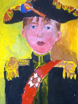 Гробачев Павел, 6 лет, Портрет  принца Щелкунчика, б., гуашь
