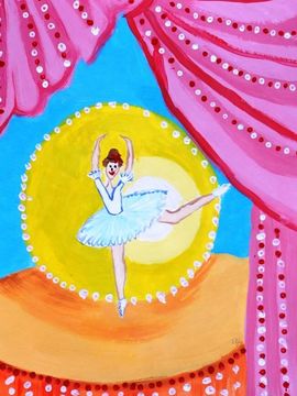 Жубрина Полина, 7 лет, Балерина на сцене, б., гуашь, преп. Гамова С..В., г. Николаевск