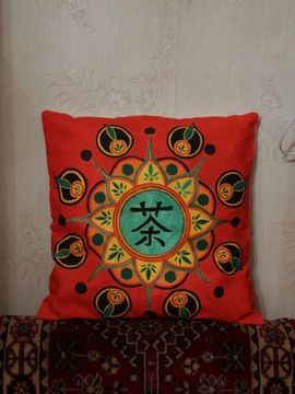 Ломакина Кира, Мандала китайского иероглифа Чай, ткань, акрил (