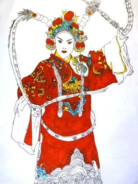 Мьяо Цзинтун, 12 лет, «Персонаж китайской оперы», б., смеш. тех., Начальная школа №2, г. Цюйцзин, Китай