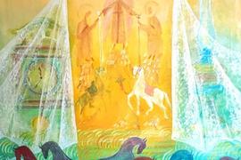 Мои уюты.Посвящение Петрову-Водкину, х.,масло, 70х80,2025 г