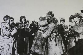Встреча бойцов Юго-Западного и Сталинградского фронтов 23 ноября 1942 г.