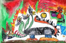 Ларин Константин, 6 лет, Волшебный Дракон, б., смеш. тех., преп. Ковешникова
