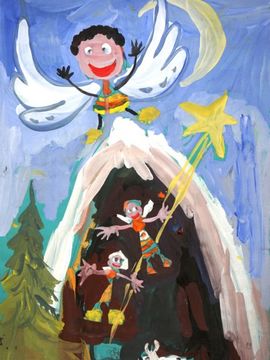 Сазанов Андрей, 5 лет, Ангелы возвещают о рождении Христа, ДХШ №3, г. Пенза