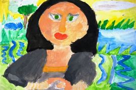Данянова Виктория, 8 лет, Л. да Винчи Мона Лиза, б., акварель, Болгария