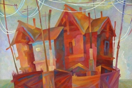 Самарина Л.Ю. Красные домики, 60х60, х.м., 2012г.